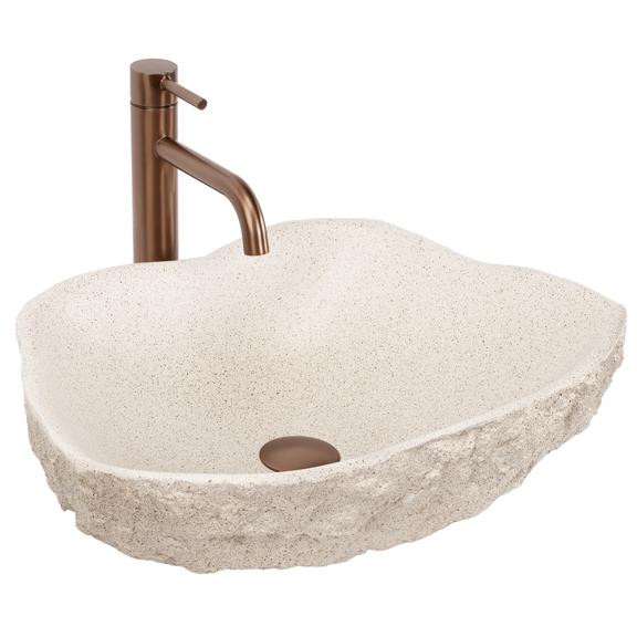 Umywalka nablatowa Rea Isla Warm Beige