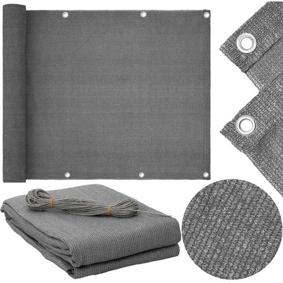 OSŁONA BALKONOWA SZARA 0,9x5M PE