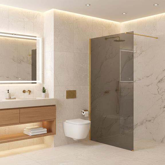 Tuš zaslon Rea Flexi Grey / Gold 140