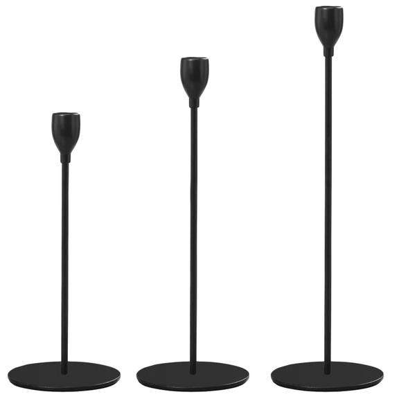 Świecznik Czarny Komplet 3 szt. KCH004-B
