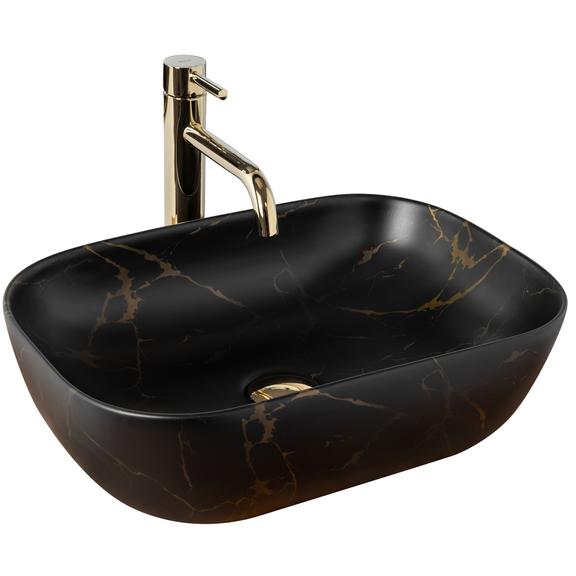 Umywalka nablatowa Rea Belinda Black Marble Mat