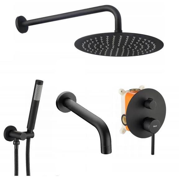 Rea Lungo melns + BOX slēpta uzstādīšana vannas/duša komplekts