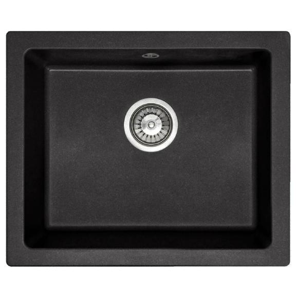 Pia de granito Nels, preta, METÁLICA