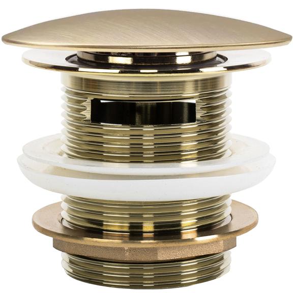 Korek wannowy z przelewem Klik-Klak Rea Złoty Szczotkowany 6cm