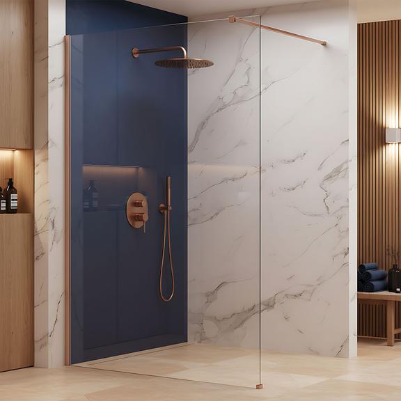 Sprchová zástěna Rea Flexi Transparent / Brush Copper 100