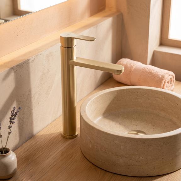 Waschbeckenarmatur Rea Arcos Brush Gold
