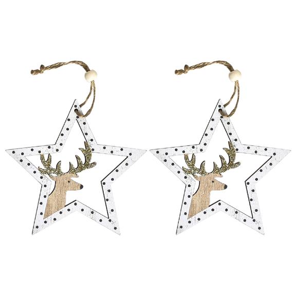 Zestaw 2 szt dekoracji świątecznych KL-21X12 White