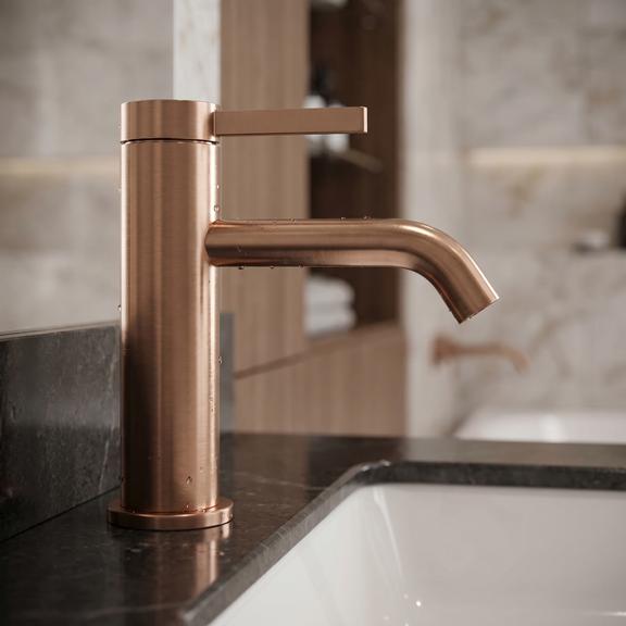 Robinet de salle de bain Rea Rivo Brush Copper