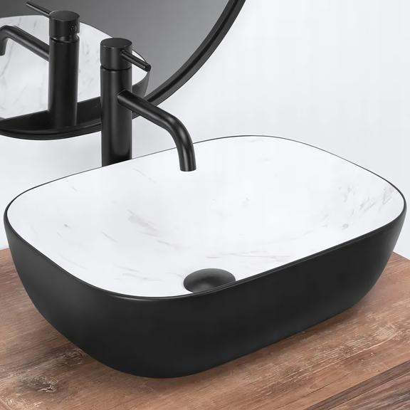Umyvadlo na desku REA BELINDA Black Calala mat