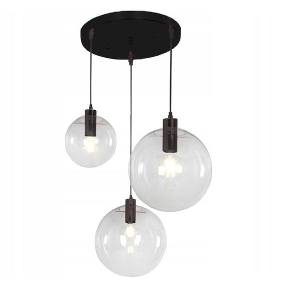 Hängelampe Glas Lassi Black 20+25+30 cm