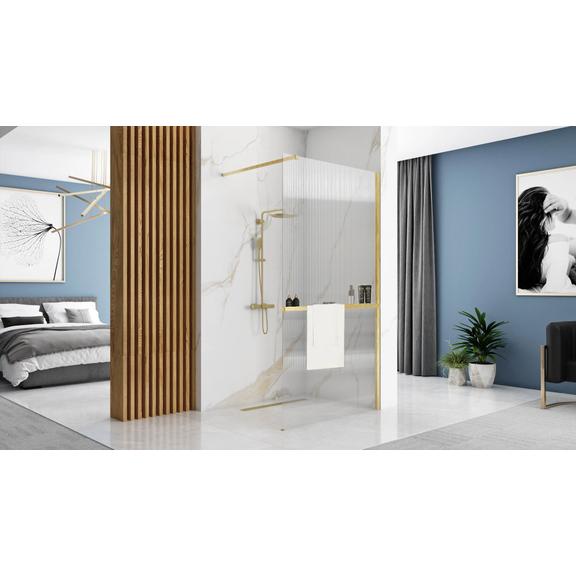 Rea Aero Intimo Gold Brushed N 100 Walk In dušo sienelė su lentyna ir Evo kabykla