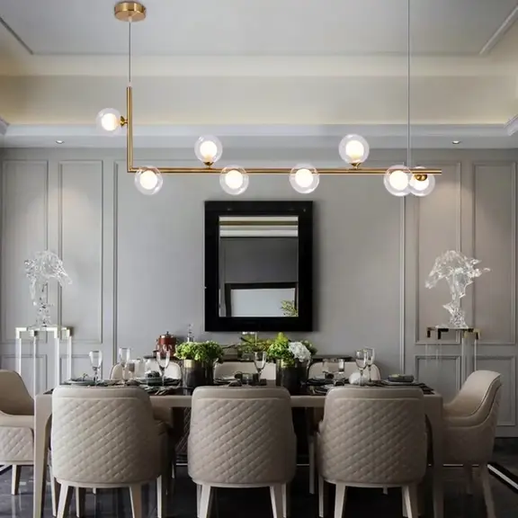 Deckenlampe Gold Glas Kugel 8 Stk. APP615-8CP