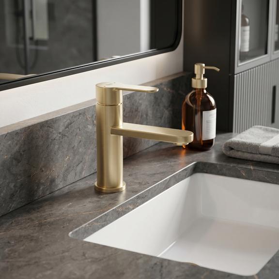 Waschbeckenarmatur Rea Arcos Brush Gold