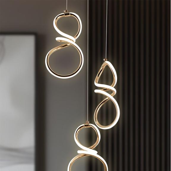 LED-Hängeleuchte G073-3CPR Gold