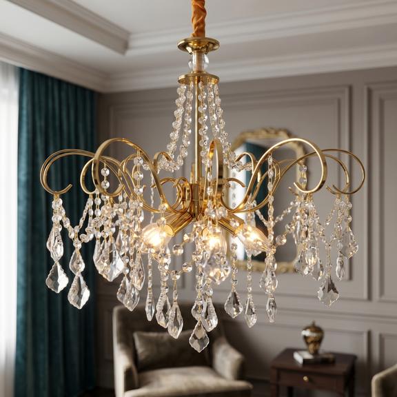 Кристална висяща лампа SWE081-CP 60cm GOLD