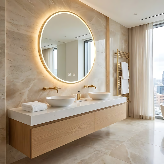 Miroir LED 100cm MMJ GOLD BRUSHED