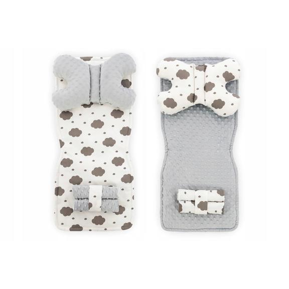 Mata do wózka dwustronna 4w1 White/Grey Cloud