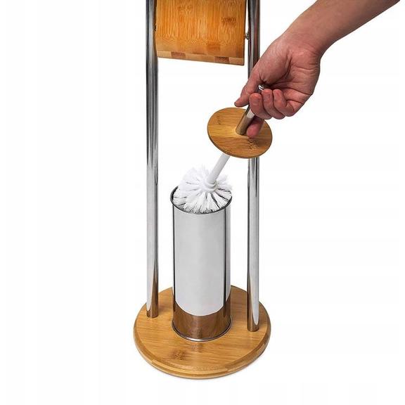 Soporte para papel higiénico y escobilla 390228 BAMBOO