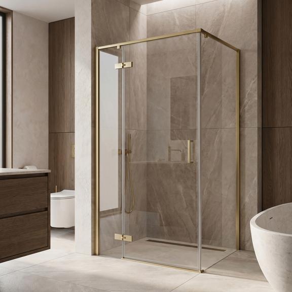 Cabine de douche Rea Bruno 100x80 Brush Gold