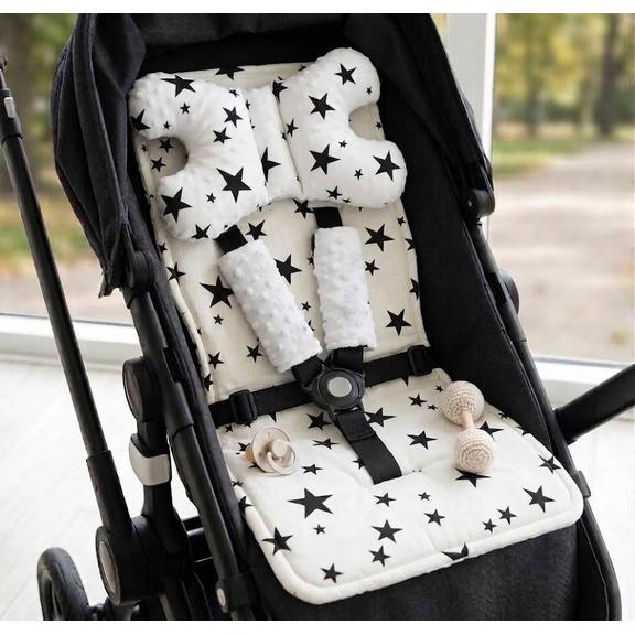 Mata do wózka dwustronna 4w1 White/Black Star