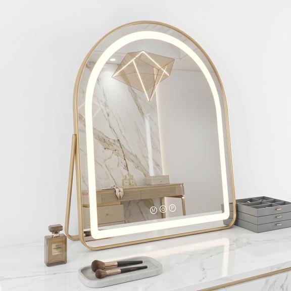 Lustro LED GLAM L.Gold 40x45cm