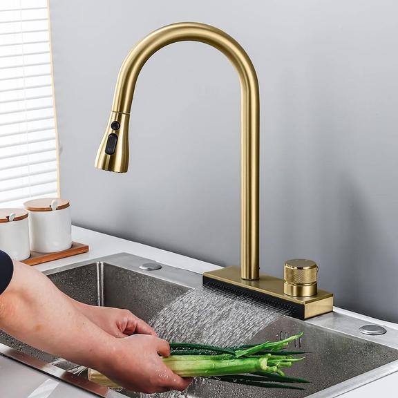 Βρύση κουζίνας REA CONOR BRUSH GOLD