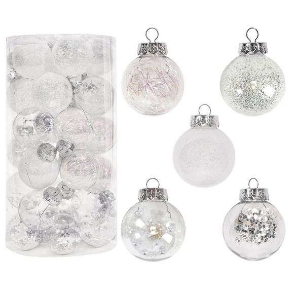 Bombki Choinkowe białe 30szt. sysd1688-057