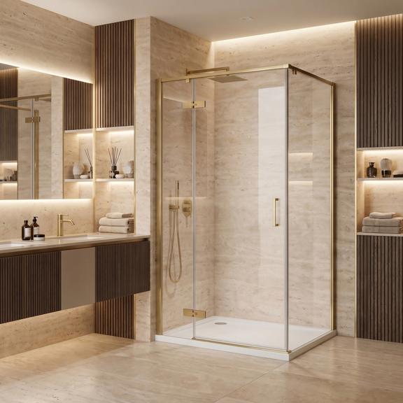Cabine de douche Rea Bruno 120x90 Brush Gold