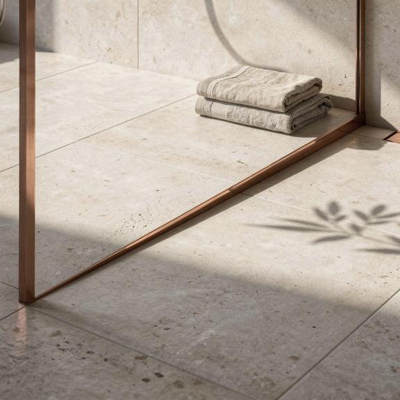 Spádová lišta sprchovej vaničky 120 cm Brush Copper