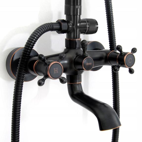 Rea Retro Antique Black suihkusetti juoksuputkella