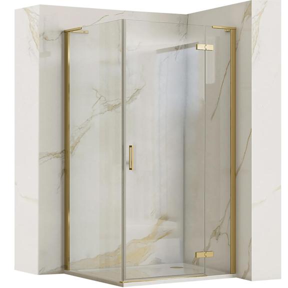 Cabine de duche REA Hugo 100x80 ouro escovado