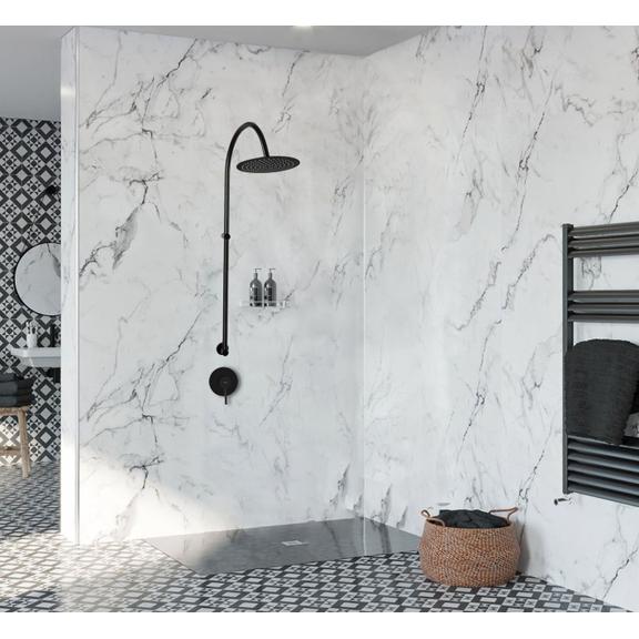 Inbouw regendoucheset Rea Lugano Black + BOX