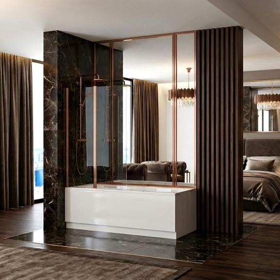 bathtub screen Rea Agat-2 80 Brush Copper