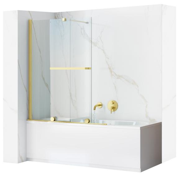 Paravan de baie Rea Fabian Gold Brush 100