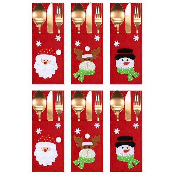 Pokrowiec na sztućce Świateczny 6szt KF333
