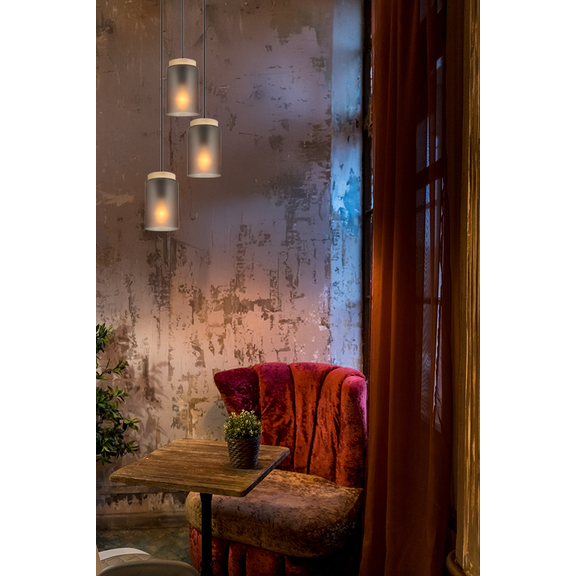 Hängelampe  APP1811-3CPR Frosted Grey