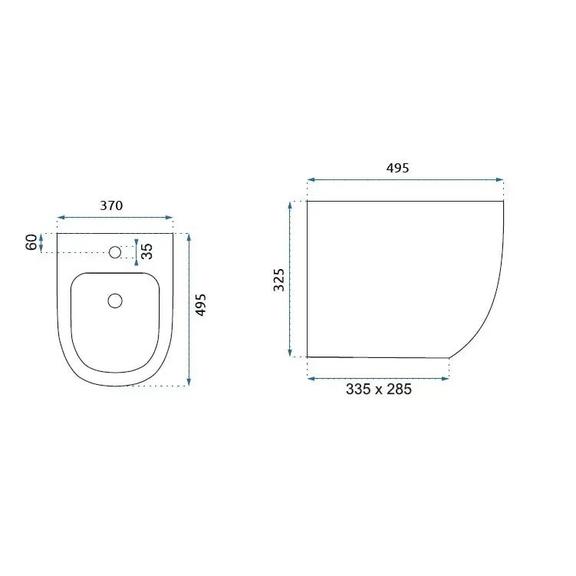 Wandbidet Rea Carlo Mini Black