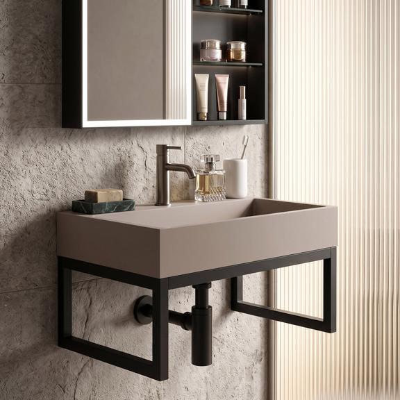 Umywalka konglomeratowa Rea GOYA TAUPE 50CM + stelaż