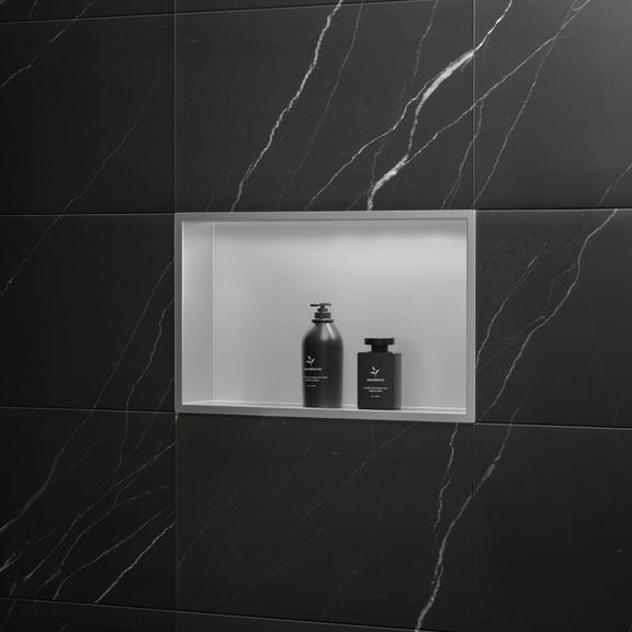 bathroom shelf 30x45 steel brush