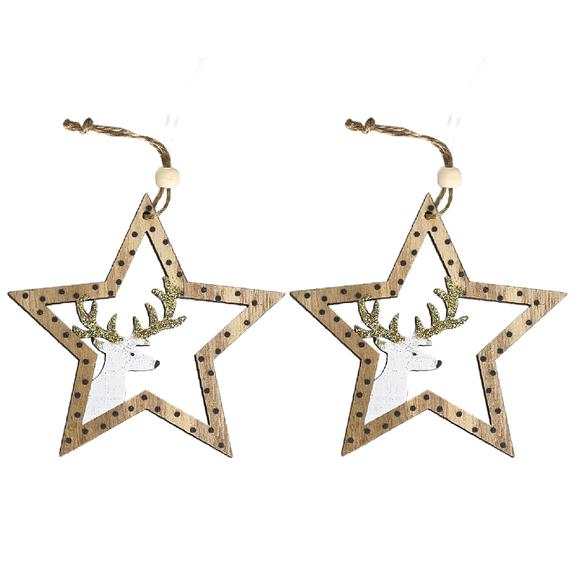 Zestaw 2 szt dekoracji świątecznych KL-21X12 Brown