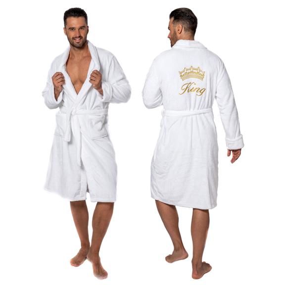 Bathrobe MEN King White collar S/M