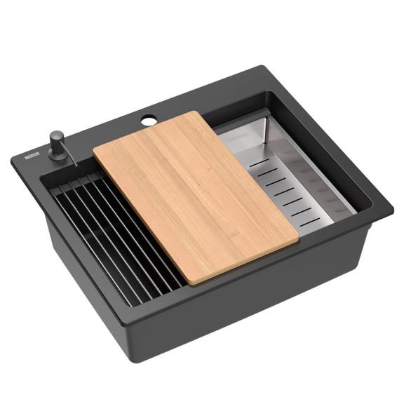 Lavello in granito KURT 110 WORKSTATION Black