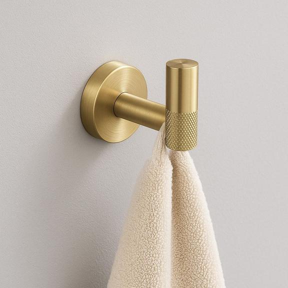 Cabide de banheiro com braço único 6606 Modern Brush Gold