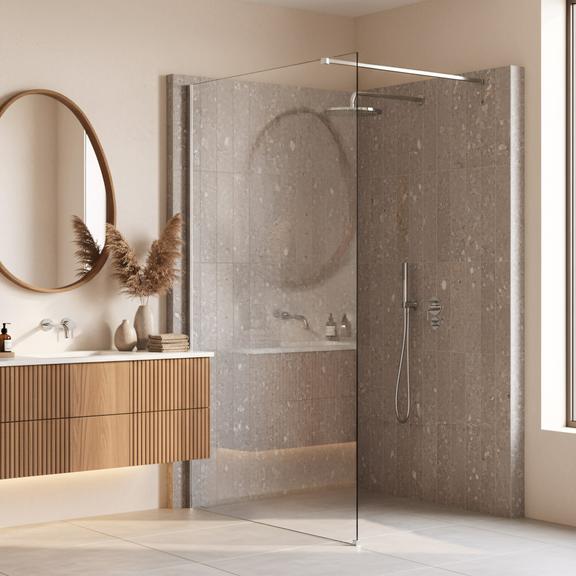 Zuhanyfal Rea Flexi Transparent / Chrome 120