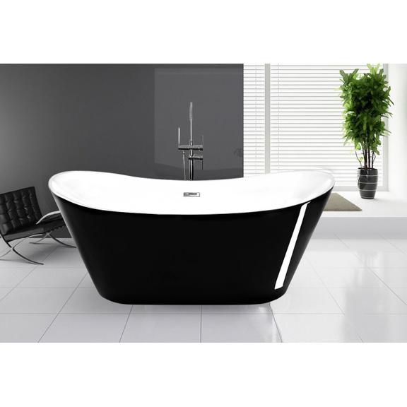 WANNA AKRYLOWA CALANI CZARNO BIAŁA WOLNOSTOJĄCA LOTUS