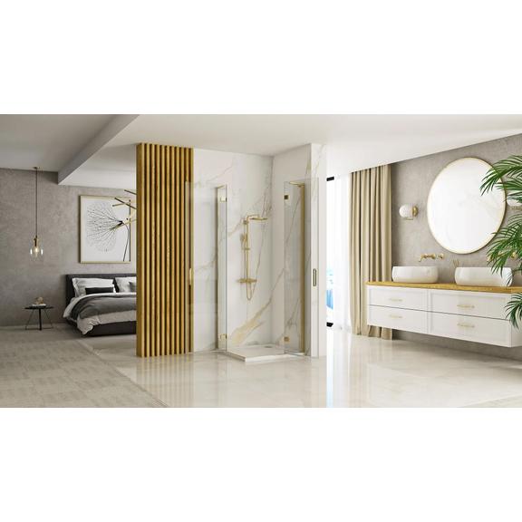 Cabine de duche dupla REA Hugo 80x90 ouro escovado