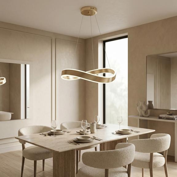 LAMPA SUFITOWA WISZĄCA SWE067-CP 60cm ZŁOTA SZCZOTKOWANA