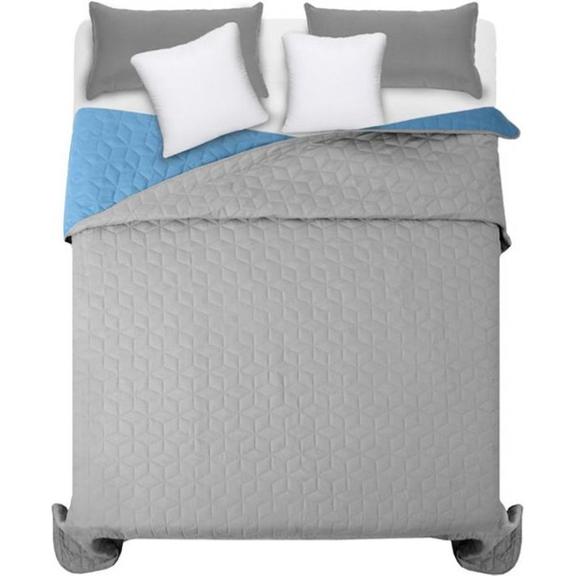 Narzuta dwustronna pikowana Diamante L.Grey / Blue