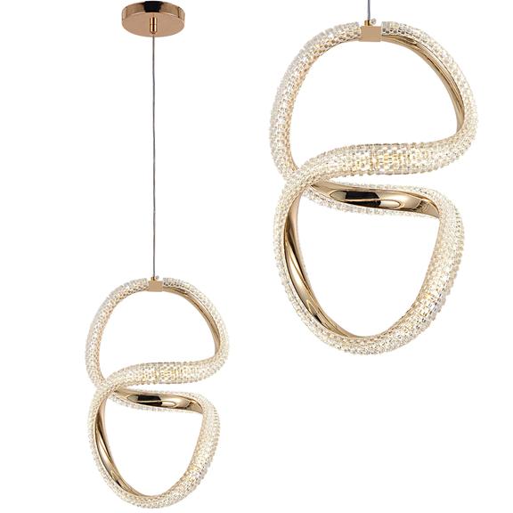 LED-Hängeleuchte G077-3CPR Gold