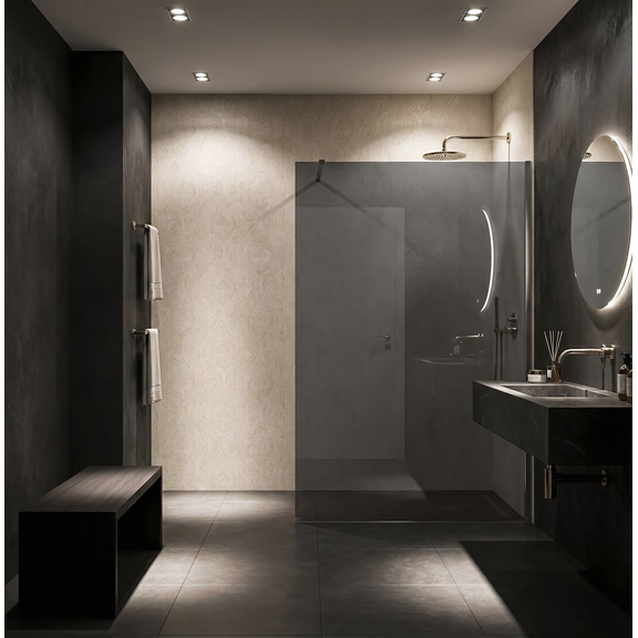 Kabina prysznicowa Walk-In Rea Flexi Grey / Chrome 140